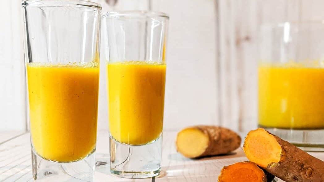 Immunity booster made with ginger turmeric and oranges making it healthy and immunity boosting